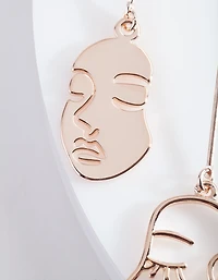 Rose Gold Mismatch Face Earrings