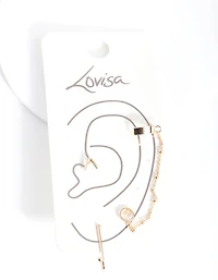 Gold Fine Chain Earring Pack