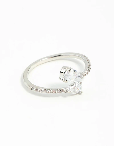 Silver Cubic Zirconia Open Ring