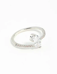 Silver Cubic Zirconia Open Ring