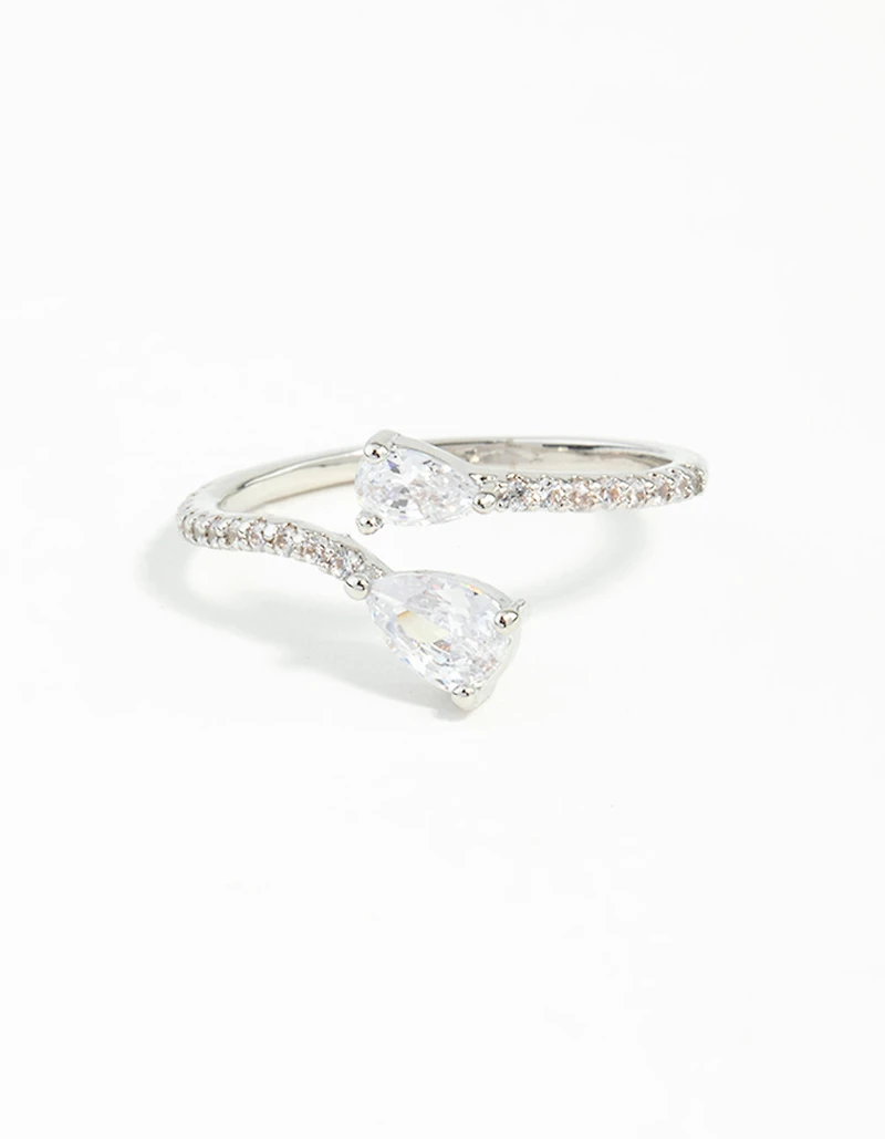 Silver Cubic Zirconia Open Ring