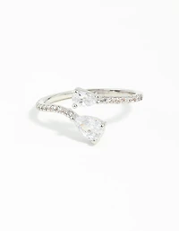 Silver Cubic Zirconia Open Ring