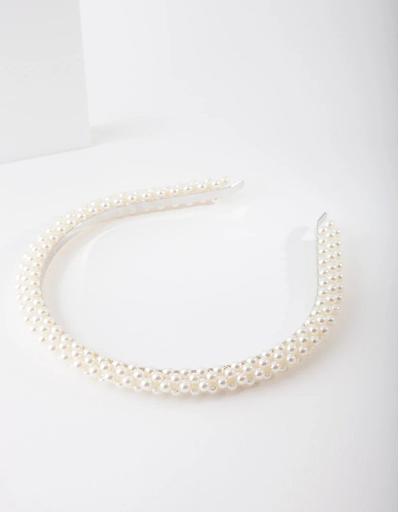 Silver Small Pearl Headband