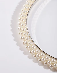 Silver Small Pearl Headband
