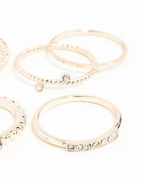 Rose Gold Diamante Band 6-Pack