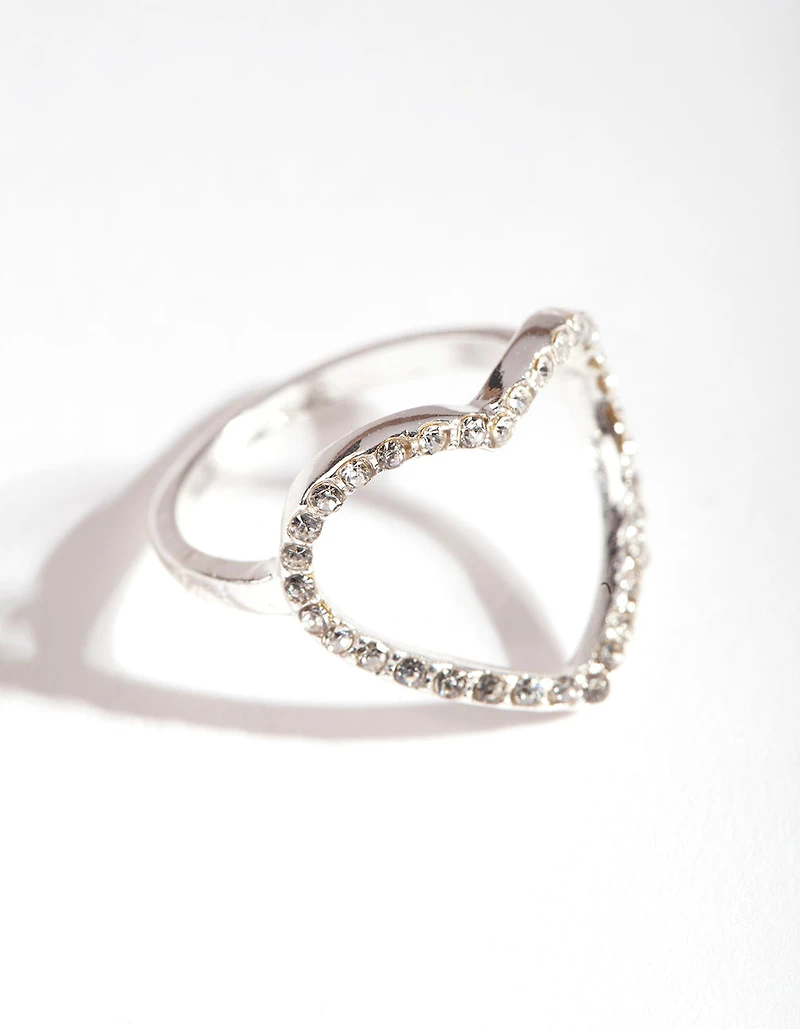 Silver Fine Open Heart Ring