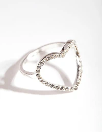 Silver Fine Open Heart Ring