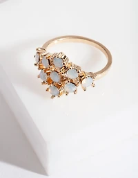 Gold White Stone Ring