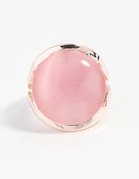 Rose Gold Large Cateye Round Ring