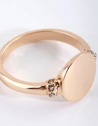 Gold Circle Signet Ring