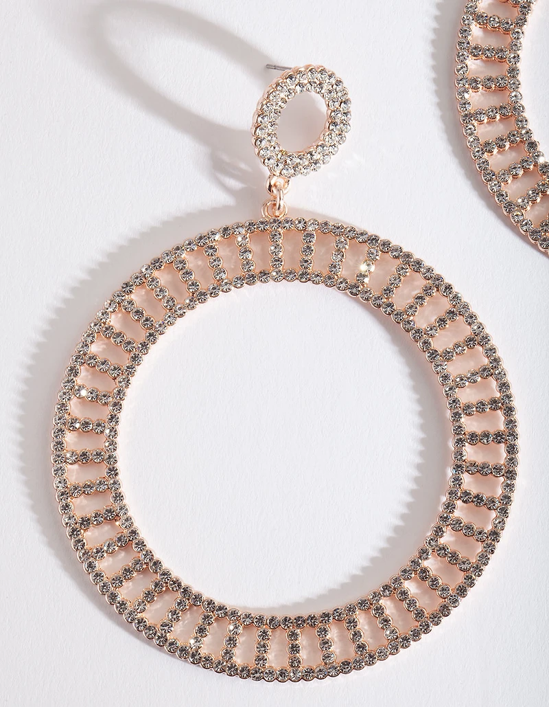 Boucles d’oreilles en disque découpé en or rose