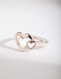 Gold Double Heart Ring