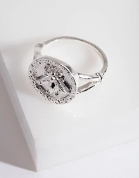 Silver Bee Coin Ring