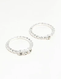 Silver Dotted Ring Stack