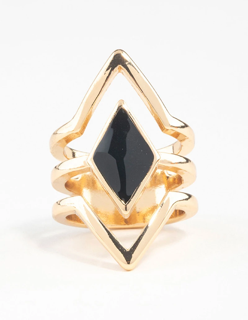 Gold Diamond Shape Ring
