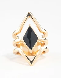 Gold Diamond Shape Ring