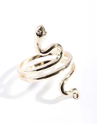 Gold Fine Sleek Snake Ring
