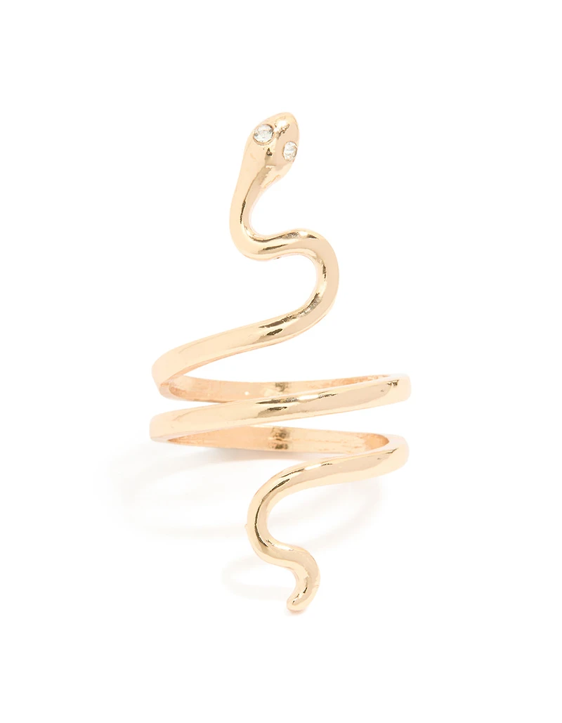 Gold Fine Sleek Snake Ring
