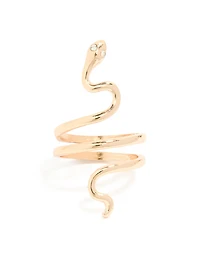Gold Fine Sleek Snake Ring