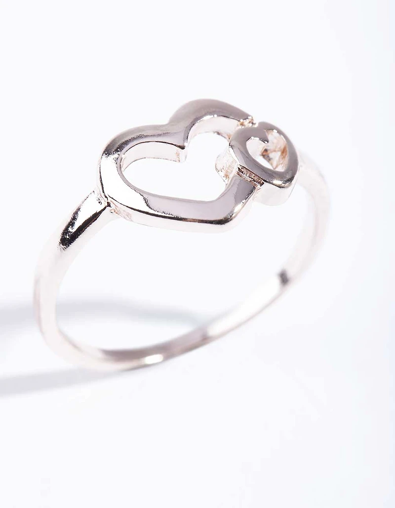 Gold Double Heart Ring