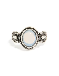 Antique Silver Oval Moonstone Ring