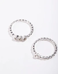 Silver Dotted Ring Stack