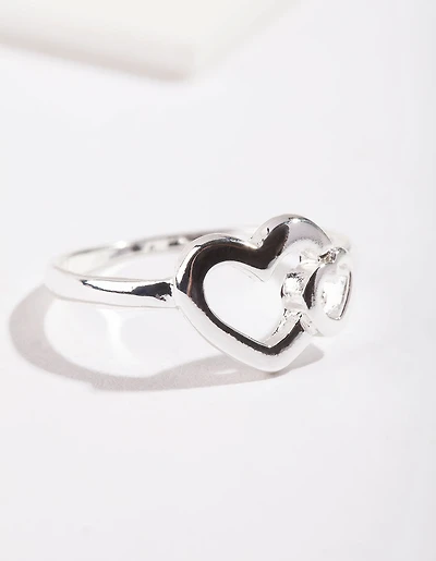 Silver Double Heart Ring