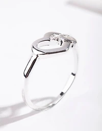 Silver Double Heart Ring