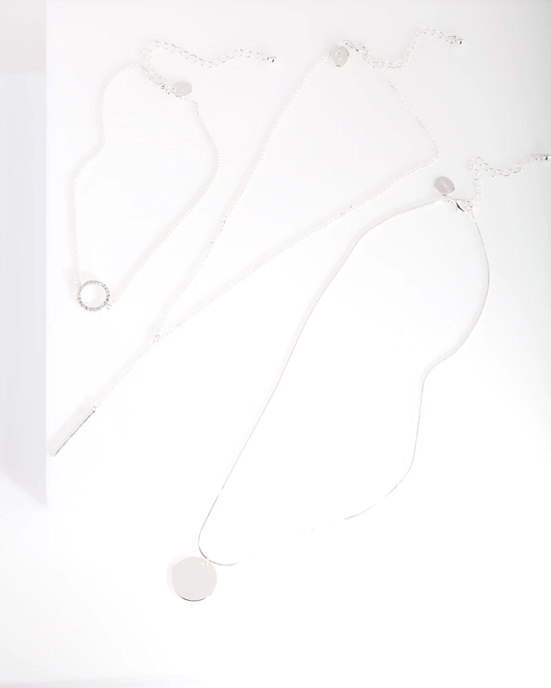 Silver Circle Choker Pack