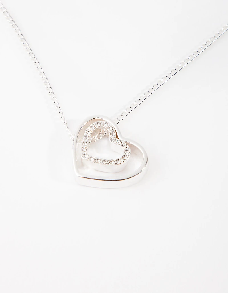 Silver Double Heart Necklace