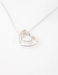 Silver Double Heart Necklace