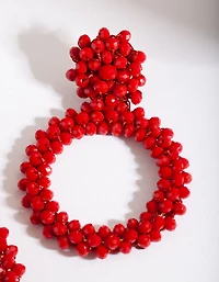 Boucles d’oreilles en grappes rouges