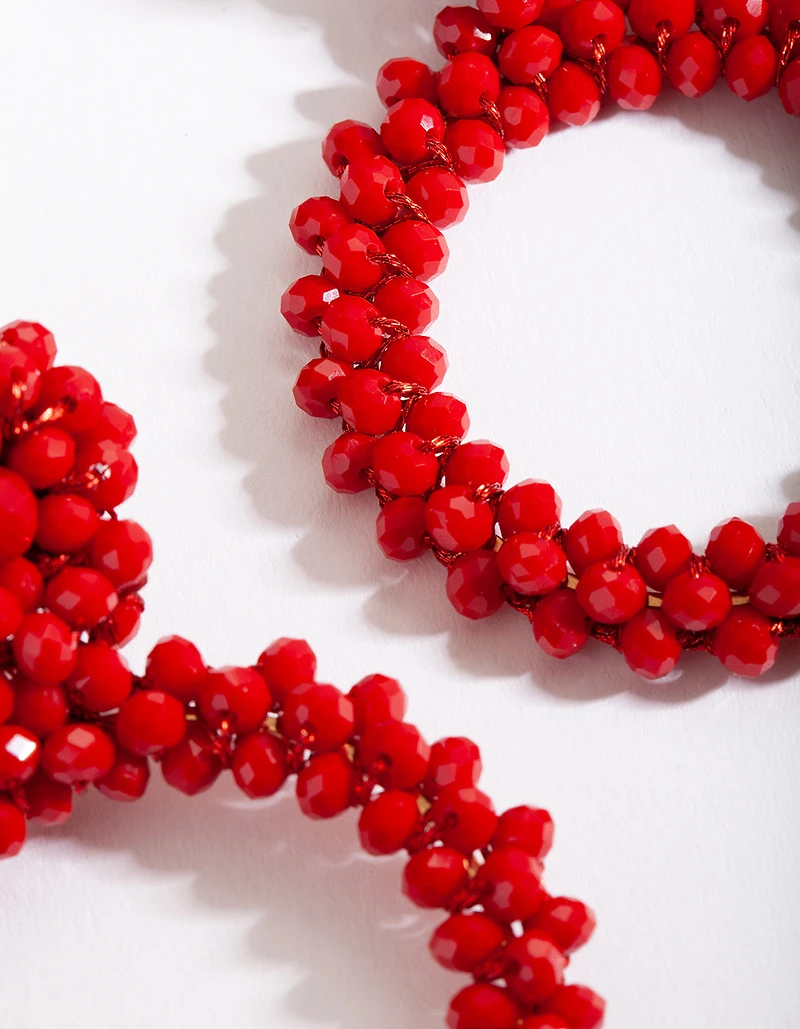 Red Cluster Bead Earrings