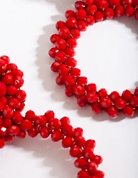 Red Cluster Bead Earrings