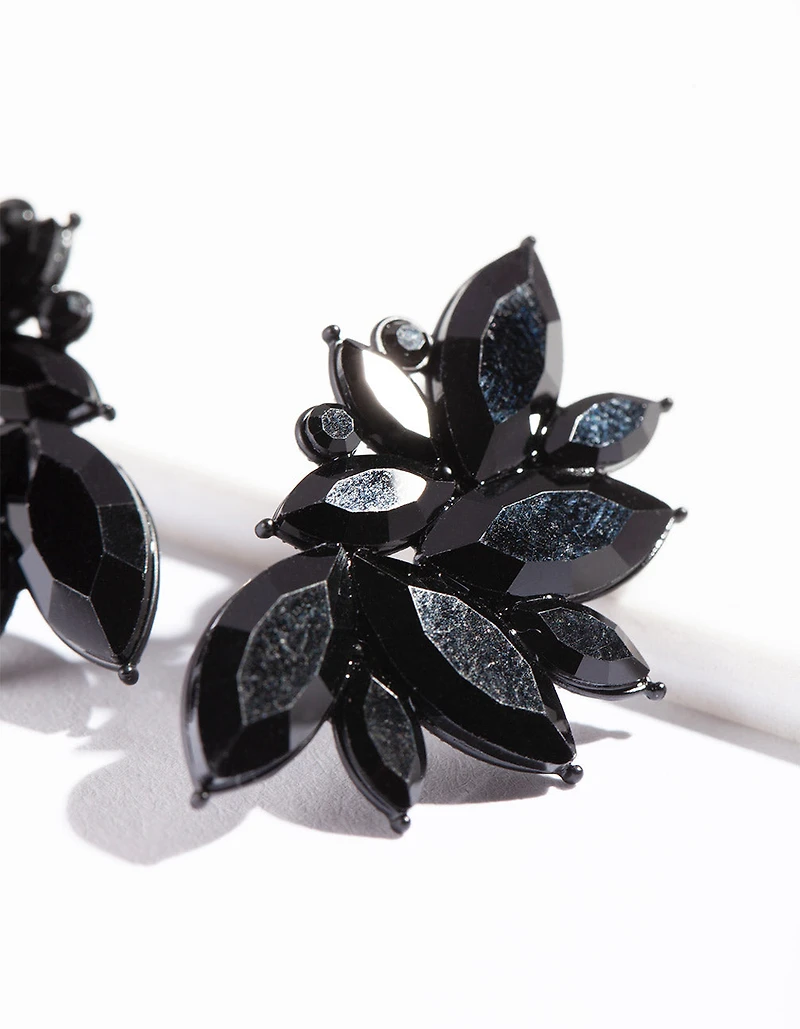 Boucles d’oreilles Black Navette Statement Statement