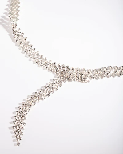 Silver Diamante 106cm Belt