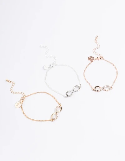 Mixed Metal Best Friends Infinity Bracelet Pack