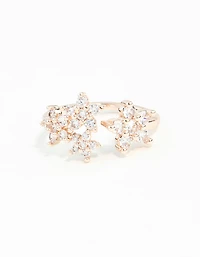 Rose Gold Cubic Zirconia Flower Ring