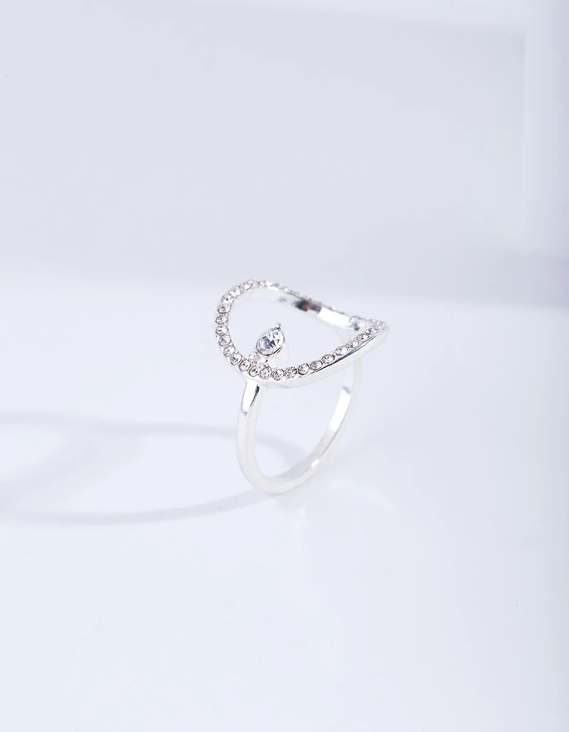 Anneau Cercle Diamant Ouvert en Argent