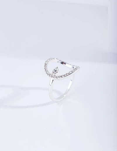 Anneau Cercle Diamant Ouvert en Argent