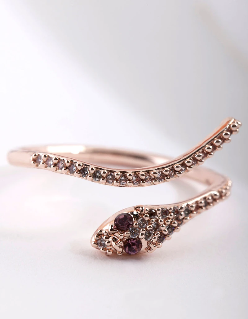 Rose Gold Cubic Zirconia Flower Ring