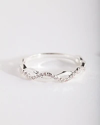 Cubic Zirconia Half Diamante Rope Ring