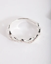 Cubic Zirconia Half Diamante Rope Ring