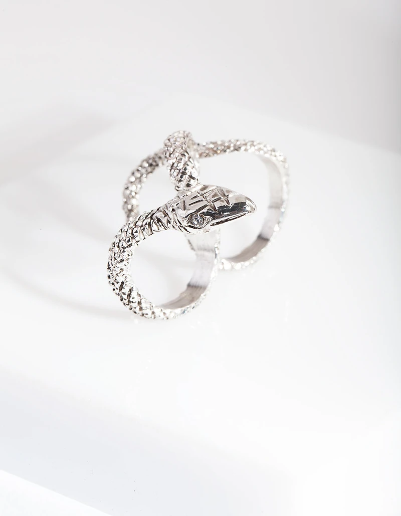 Bague serpent en argent à plusieurs doigts