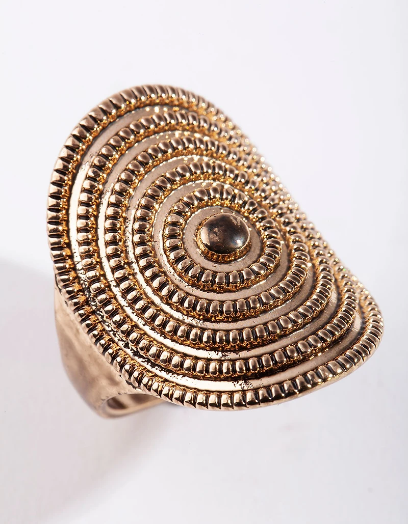 Antique Gold Textured Ring