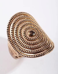 Antique Gold Textured Ring