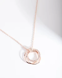 Rose Gold Cubic Zirconia Ring Necklace