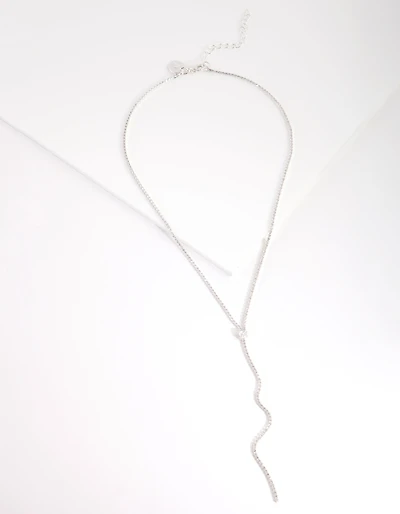 Cubic Zirconia Silver Y-Neck Necklace