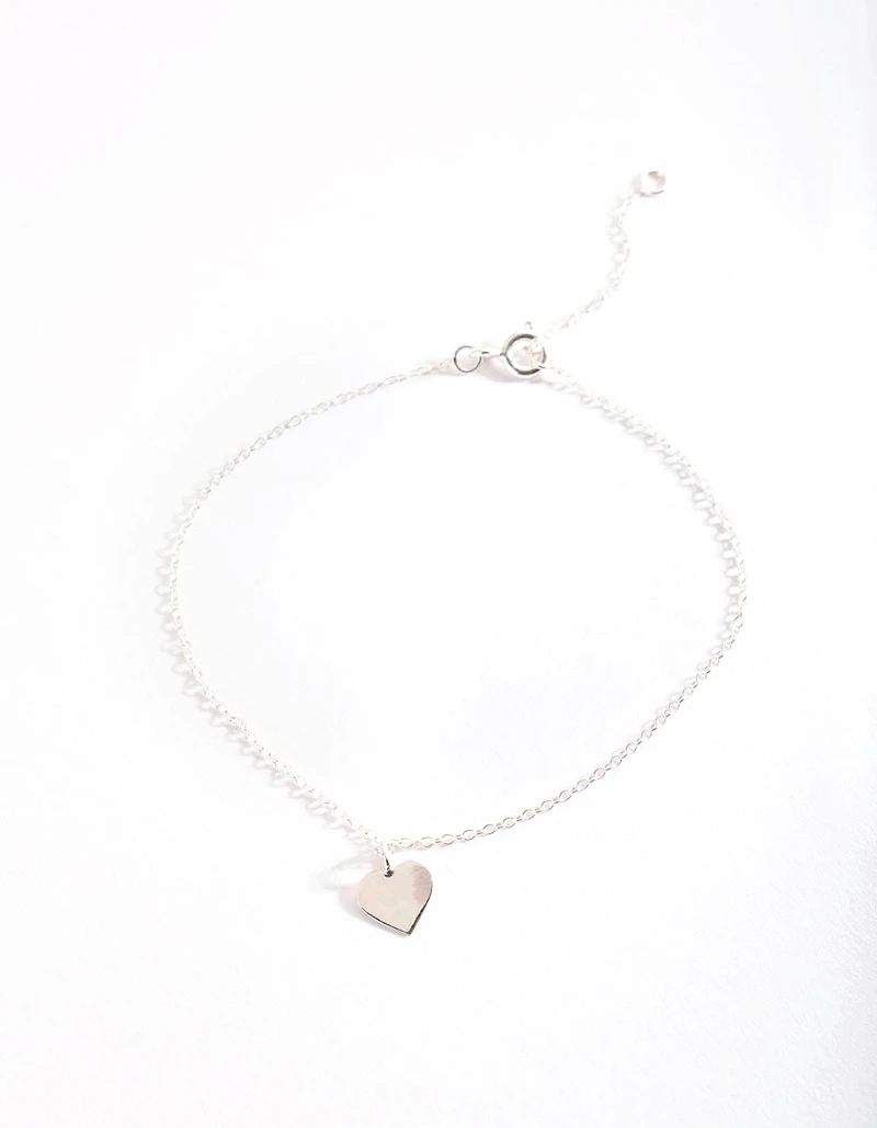Sterling Silver Heart Charm Bracelet