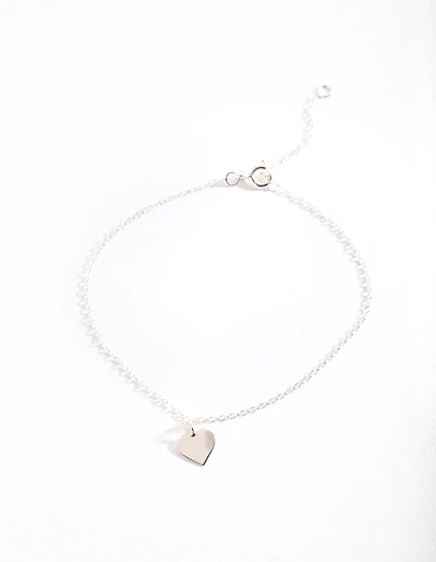 Sterling Silver Heart Charm Bracelet